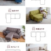ソファ 座椅子 3人掛けカウチ 3P ー L字型 コンパクト コーナー Spica ファブリック ロー フロア 三人掛け 3人がけ リビング 北欧 おしゃれ