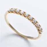 K10 イエローゴールド ダイヤモンド ハーフエタニティリング 0.2ct 10石 指輪 レディース シンプル 重ね付け 華奢 K10YG 記念日 プレゼント