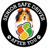 カーサイン 高齢者マーク SENIOR SAFE DRIVER シェットランドシープドッグ ステッカー シール 直径13cm 肉球 日本製 車