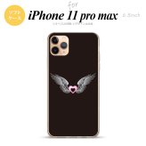 iPhone11ProMax iPhone11pro max スマホケース ソフトケース 黒翼 ハート 黒 ピンク メンズ レディース nk-i11pm-tp467