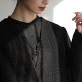 ノーカラー コート レディース ラメ ツイード Vネック アウター ブラック 入学式 入園式 卒入学 結婚式 春 冬 30代 40代 50代 ウール混 アウター 黒 女性 フォーマル 冠婚葬祭 卒業式 卒園式 ギフト プレゼント 6F (08000203r)