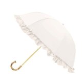 完全遮光 フリル 晴雨兼用 2段折傘 787514 ピンクトリック 傘 折り畳み傘 日傘 軽量 2way UVカット100% 軽量 遮光率100% 遮熱 可愛い シンプル