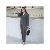 パンツスーツ レディース 大きいサイズ 通販 セットアップ 上下セット 上下 2点セット テーラードジャケット ダブルボタン ロングパンツ ストレッチ ぽっちゃり 体型カバー ゆったり ビジネス 通勤 リクルート 就活 ママスーツ フォーマル セレモニー