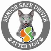 カーサイン 高齢者マーク SENIOR SAFE DRIVER ロシアンブルー ステッカー シール 直径13cm 肉球 日本製 車