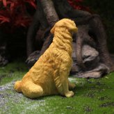 ゴールデンレトリバー 置物 子犬 リアル かわいい ミニチュア 犬 オブジェ 樹脂製 アニマル インテリア 雑貨 ガーデン 卓上 玄関 飾り デスク 車内 誕生日 プレゼント ギフト