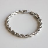 ステンレス ロープチェーンブレスレット 幅6mm シルバー メンズ ボリューム ツイスト 立体感 太め シンプル カジュアル ストリート モード きれいめ おしゃれ かっこいい アクセサリー 手元のポイント 金属アレルギー対応