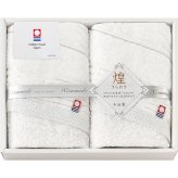 今治タオル 今治 きらめき フェイスタオル 2枚セット [26-7539-020] IMT8250 ｜ 綿100％ 34×75cm 金糸・銀糸のさりげない豪華さと気品 ｜ ギフト 贈り物 内祝い お返し 出産祝い 結婚祝い 香典返し 御見舞い ご挨拶 ｜ タオルギフト 日本製 今治タオルブランド認定 ｜ 化粧箱入