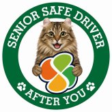 カーサイン 高齢者マーク SENIOR SAFE DRIVER アメリカンカール ステッカー シール 直径13cm 肉球 日本製 車
