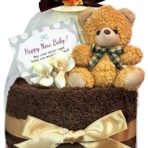 おむつケーキ 出産祝い 今治タオル オーガニック 人気 2段 男の子 女の子 赤ちゃん 誕生日プレゼント ハーフバースデー ベビーシャワー 送料無料 con2502