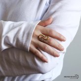 ステンレス ニュアンスリング ごつめ 不規則 メタルリング オープンリング ワイドリング ゴールド シルバー 指輪 太め 大きめ 存在感 お洒落 カーブ 幾何学 個性的 プチプラ ウェーブ レディース 女性 金属アレルギー対応