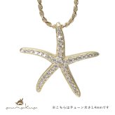 ハワイアンジュエリー シルバー ネックレス スターフィッシュ ヒトデ ひとで 海星 ジルコニア シルバー925 ギフトラッピング可能 長さ選べる イエローコーティング aumakua メンズ レディース 誕生日 プレゼント ハロウィン 【品番：cg-445-11-02】