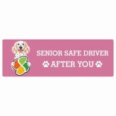 カーサイン 高齢者マーク SENIOR SAFE DRIVER イングリッシュセター ステッカー シール 長方形 20x6.7cm 肉球 日本製 車