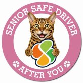 カーサイン 高齢者マーク SENIOR SAFE DRIVER ベンガル マグネット 強力 直径13cm 肉球 日本製 車 ステッカー