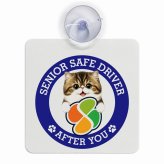 カーサイン 高齢者マーク SENIOR SAFE DRIVER ミヌエット 車内用 吸盤タイプ 収れん火災防止タイプ 肉球 日本製 車 ステッカー