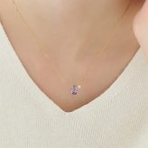 【無料ラッピング】  ヨンドシー 4℃ 2月誕生石 K10イエローゴールド ネックレス アメシスト フェルスパー ブランド 正規品 新品 ギフト プレゼント 人気 おすすめ 誕生日 記念日 クリスマス 送料無料