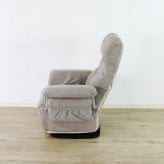高座椅子 ミュート 回転式 リクライニング 完成品 ポケットコイル 標準・ワイド ブラック・アイボリー W68xD58-102xH93cm座面高35cm折畳み時:W68 座椅子 リクライニングチェア パーソナルチェア 肘付き ブラック アイボリー