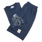 水森亜土 リラックスドライセットアップ マーメイド ネイビー アパレル パジャマ 送料込み