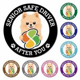 カーサイン 高齢者マーク SENIOR SAFE DRIVER ポメチワ マグネット 強力 直径13cm 肉球 日本製 車 ステッカー