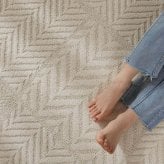ラグ カーペット トラム アイボリー ベージュ 130×190 綿混 コットン 洗濯機OK HOT対応 床暖房対応 防ダニ抗菌 防臭 リビング グ HOT対応・床暖房対応 防ダニ