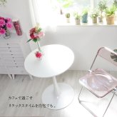 ラウンドテーブル 70cm ONDT0121 机 テーブル カフェテーブル バーテーブル 丸テーブル スチール脚 ラウンド 可愛い おしゃれ ラウンジ ダイニング リビング シンプル ホワイト 白 70サイズ 新生活