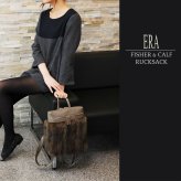 ERA フィッシャー ＆ カーフ スクエア リュック ファーバッグ レディース 秋 冬 天ファスナー トープ 大人 ファー バッグ 母 女性 ギフト プレゼント 7F (01000540r)