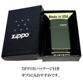 ZIPPO ライター スリム型 マットカーキ ジッポーロゴ グリーン おしゃれ 艶消し オリーブ ギフト シンプル 緑 レディース  可愛い プレゼント メンズ