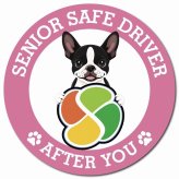 カーサイン 高齢者マーク SENIOR SAFE DRIVER ボストンテリア マグネット 強力 直径13cm 肉球 日本製 車 ステッカー