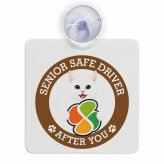 カーサイン 高齢者マーク SENIOR SAFE DRIVER 白 車内用 吸盤タイプ 収れん火災防止タイプ 肉球 日本製 車 ステッカー