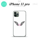 iPhone11Pro iPhone11 Pro スマホケース ハードケース 黒翼 ハート 白 ピンク メンズ レディース nk-i11p-469