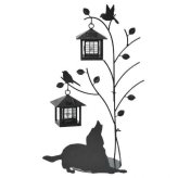 シルエットソーラー ライト Tree＆Dog 2灯 ソーラーライト 屋外 LED ガーデンライト 庭 玄関 おしゃれ 防雨仕様 置物 オブジェ ガーデニング エクステリア ライトアップ センサーライト セトクラフト
