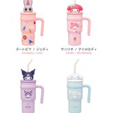 ハンドル付き ストロータンブラー 700ml 保冷 保温 ステンレス タンブラー 真空二重構造 真空断熱 ズートピア ディズニー ジュディ サンリオ マイメロディ クロミ シナモロール マスコット付き 大容量 広口 ストロー付き ステンレスマグ Disney sanrio ドリンクホルダー対応