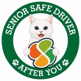 カーサイン 高齢者マーク SENIOR SAFE DRIVER 白 ステッカー シール 直径13cm 肉球 日本製 車