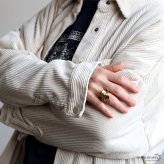 ステンレス ドレープリング 2カラー 18KGP ゴールド gold フリル プリーツ ギャザー レディース 女性 指輪 金属アレルギー対応