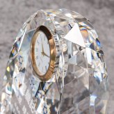 結婚祝 周記念 誕生祝 退職祝 長寿記念 クリスタル時計 DT-23 中サイズ サンド加工金時計 名入れ無料