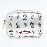 スヌーピー ＆ベル サテンミニポーチ アイボリー SNOOPY