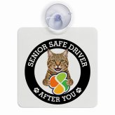 カーサイン 高齢者マーク SENIOR SAFE DRIVER ピクシーボブ 車内用 吸盤タイプ 収れん火災防止タイプ 肉球 日本製 車 ステッカー