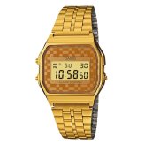 箱なし 希少デザイン カシオ 腕時計 メンズ レディース ゴールド チプカシ CASIO 海外モデル デジタル 市松模様 レトロ アラーム ストップウォッチ プレゼント ギフト 成人 卒業 入学