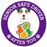 カーサイン 高齢者マーク SENIOR SAFE DRIVER ワイヤーフォックステリア マグネット 強力 直径13cm 肉球 日本製 車 ステッカー