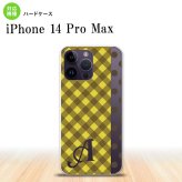 iPhone14 ProMax iPhone14 Pro Max スマホケース 背面ケース ハードケース チェック ドット 黄 +アルファベット 2022年 9月発売 nk-i14pm-1522i