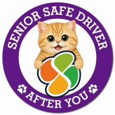 カーサイン 高齢者マーク SENIOR SAFE DRIVER マンチカン マグネット 強力 直径13cm 肉球 日本製 車 ステッカー
