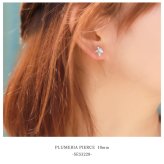 ハワイアンジュエリー ピアス ハワイアン ピアス プルメリアピアス 花 12mm ジルコニア シルバー925 ロジウムコーティング キャッチ メール便 20G ゲージ 彼女 妻 女性 レディース 誕生日 プレゼント クリスマス 【品番：SE53228】