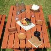 杉材 BBQテーブル&ベンチセット (コンロスペース付) ナチュラル 1色展開 ガーデンテーブル 屋外 庭 ベランダ テラス アウトドア おしゃれ シンプル 新生活 家具 インテリア 不二貿易
