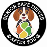 カーサイン 高齢者マーク SENIOR SAFE DRIVER ビーグル マグネット 強力 直径13cm 肉球 日本製 車 ステッカー