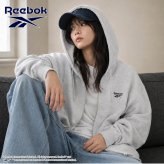 Reebok リーボック ジップパーカー レディース メンズ rm-6105 スウェットパーカー フルジップ 長袖 フーディー 裏起毛 暖かい ロゴ 刺繍 ビッグシルエット オーバーサイズ 羽織り スポーティ カジュアル M L LL 2026FW Karlas 別注