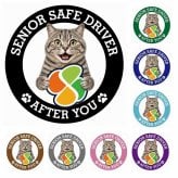 カーサイン 高齢者マーク SENIOR SAFE DRIVER マンクス ステッカー シール 直径13cm 肉球 日本製 車