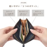 本革 コインケース 小銭入れ メンズ レディース ミニ財布 L字ファスナー 牛革 カードケース コンパクト財布 YKKファスナー 3ポケット Dカン付き 薄型 小さい財布 軽量 レザー シンプル 男女兼用 プレゼント ギフト