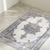 ラグ カーペット ソフトフランネル 転写プリント 約130×190cm レーナ ハーマル オッタ 洗える 滑り止め付き オールシーズン