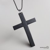 ビッククロスネックレス 特大 十字架 ブラックネックレス ボールチェーン 重ね付け ゴシック 存在感 ロングネックレス 大きめ ウッド レディース 女性 ペンダント