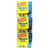GLAD （グラッド）プレス&シール　保存用高密閉ラップ　30cm×43m　電子レンジ、冷凍対応　BPAフリー　#1871639　キッチン　キッチン消耗品