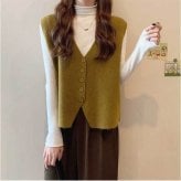 ニットベスト レディース 通販 ベスト ニット チョッキ ジレ レイヤード 重ね着 トップス Vネック 冬 シンプル ナチュラル 春 秋 春秋 秋冬 おしゃれ かわいい 学生 可愛い オシャレ レディースファッション